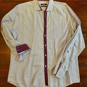 Stone Rose Blue and Red Accent Button Down Shirt XL